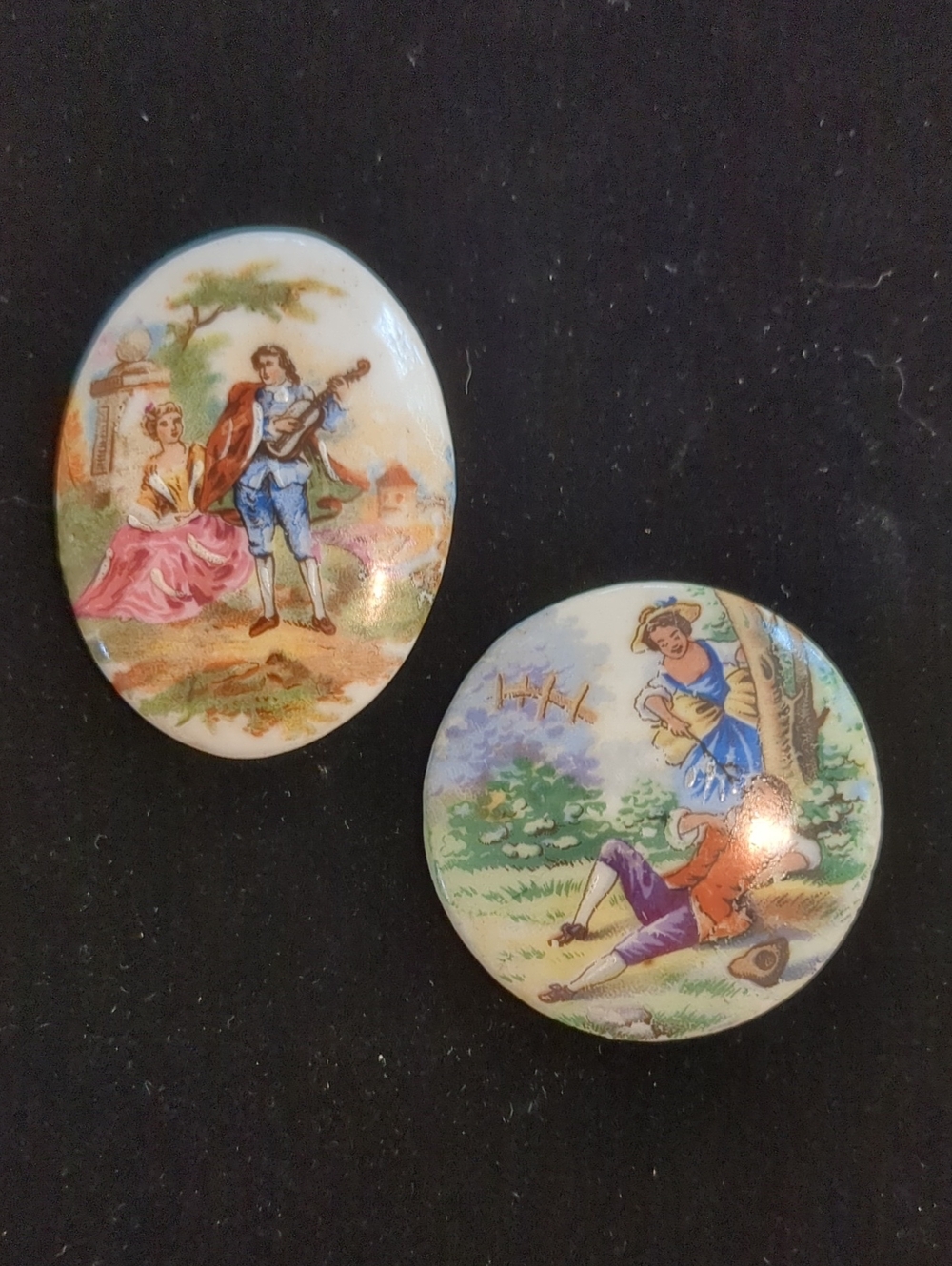 Limoges Porcelain Medallions Sleeping Beau